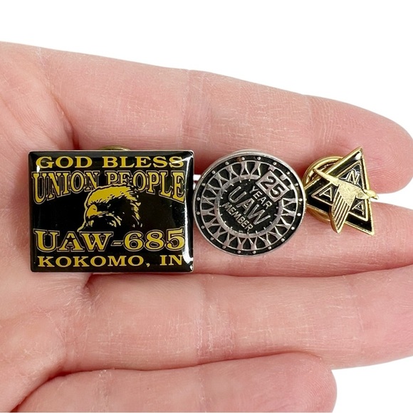 Lot of 7 Union Lapel Pins: UAW, Masonic Lodge, VFW & NAA - Picture 4 of 10